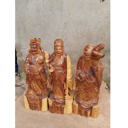 Tượng Phúc Lộc Thọ gỗ cẩm cao 40cm